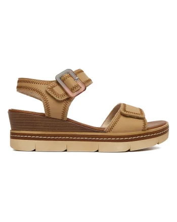 Sandale dama,  piele naturala, negru, inchidere velcro, cu platforma
