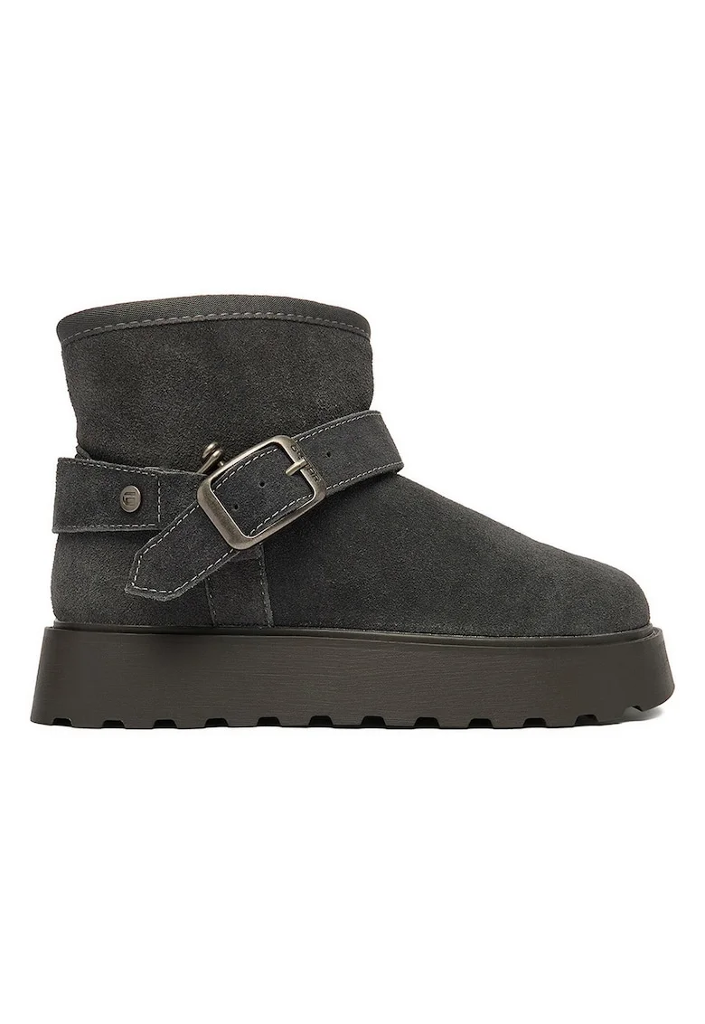 Cizme dama, G-Star Raw, piele de caprioara, gri, izolate, cu platforma