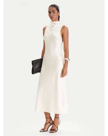 Rochie cocktail Femeie,  Ecru, poliester, fermoar