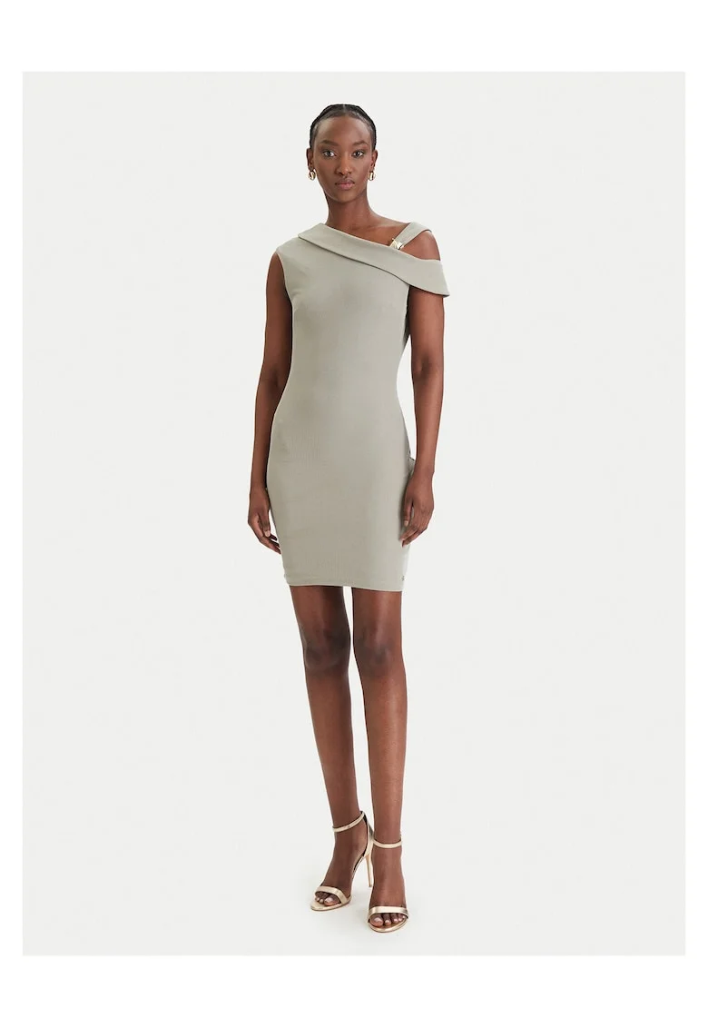 Rochie casual,  kaki, 73% modal, 27% poliester