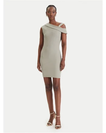 Rochie casual,  kaki, 73% modal, 27% poliester