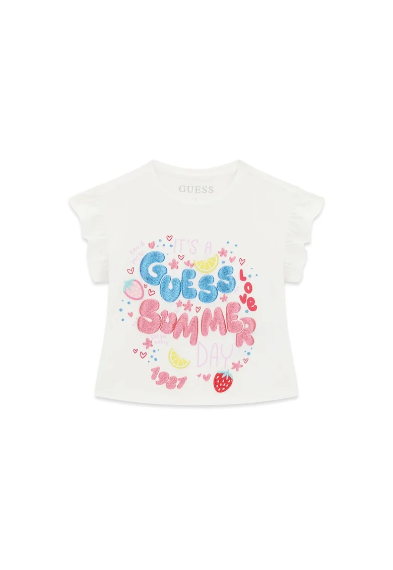 Tricou copii,  bumbac, alb, 95% bumbac, 5% elastan,