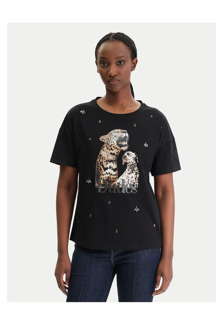 Tricou dama  negru, bumbac