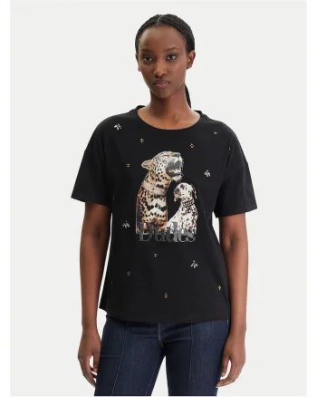 Tricou dama  negru, bumbac