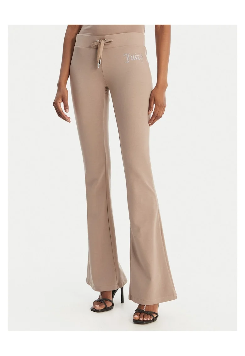 Pantaloni dama,  bumbac, evazati, bej