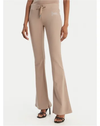 Pantaloni dama,  bumbac, evazati, bej