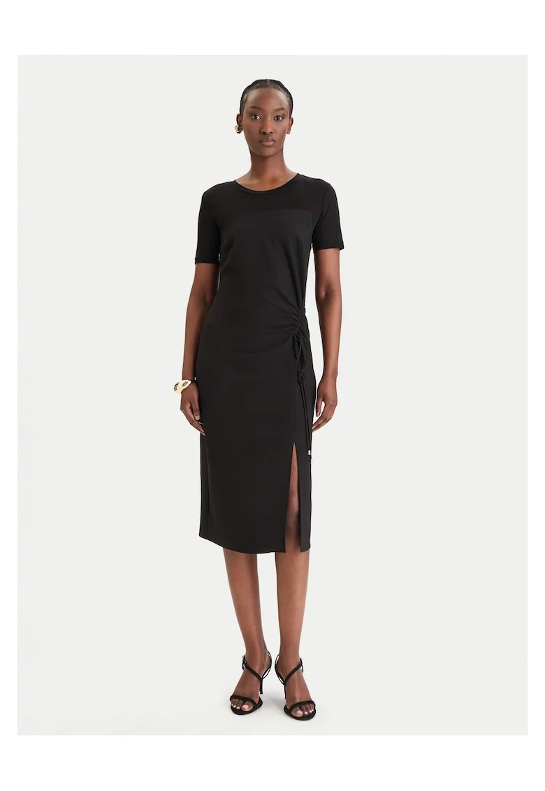 Rochie de cocktail,  neagra, poliester, fermoar
