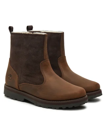 Ghete fete,  piele naturala, fermoar, maro