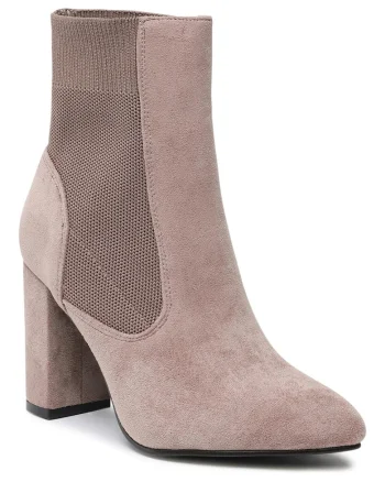 Botine  material textil, bej