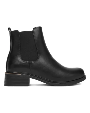 Botine femeie,  material textil, negru,