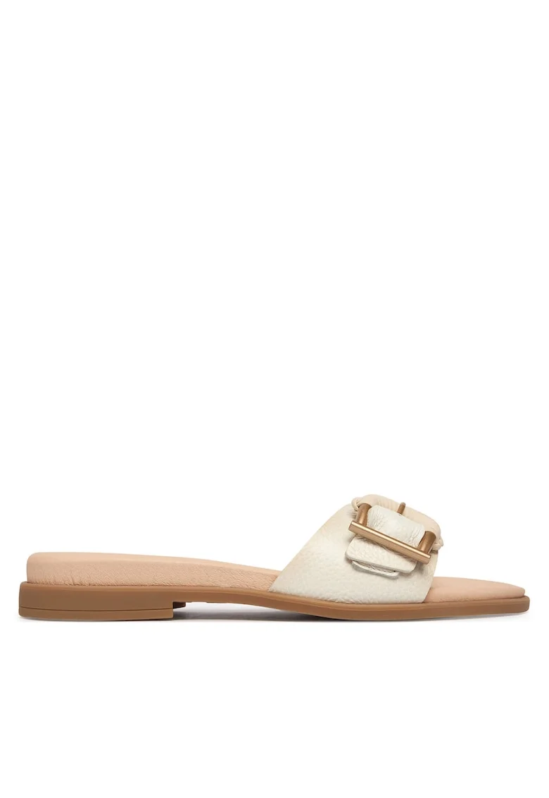 Papuci dama,  piele naturala, bej