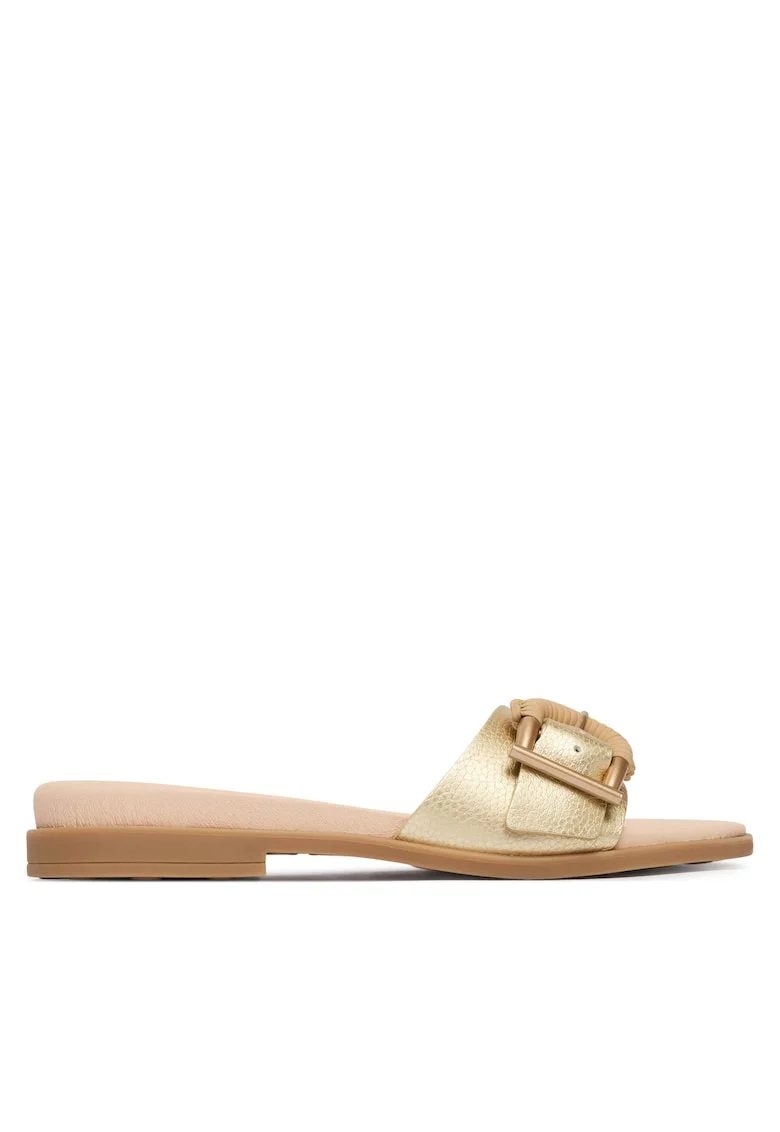 Papuci dama,  piele naturala, auriu