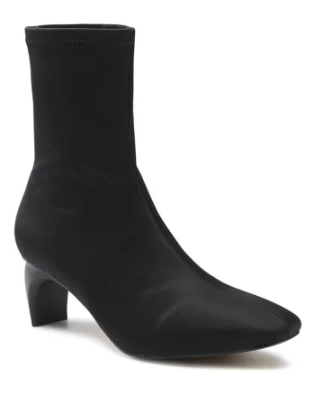Botine de dama,  material textil, negru
