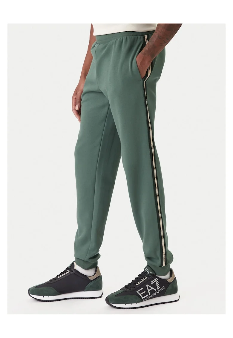Pantaloni trening barbati,  verde, bumbac si poliester