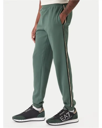 Pantaloni trening barbati,  verde, bumbac si poliester