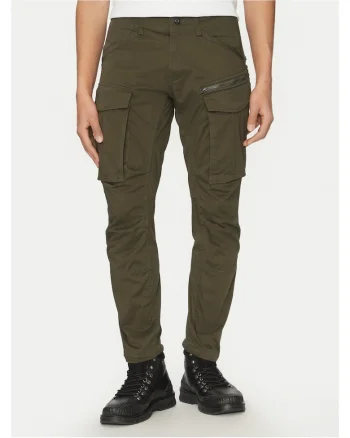 Pantaloni barbati,  fermoar, verde, poliester