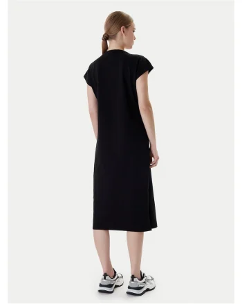 Rochie casual,  bumbac, negru, 90% bumbac, 10% elastan