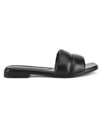 Papuci eleganti dama,  piele naturala, negru lucios
