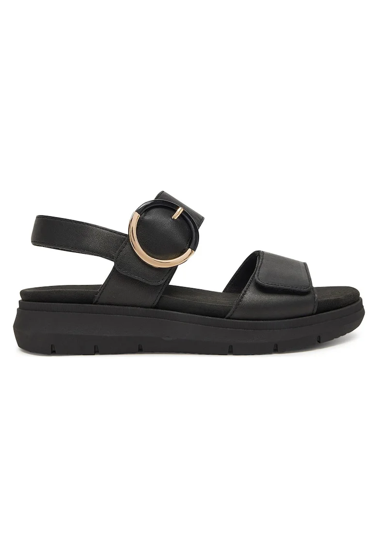 Sandale dama,  piele naturala, velcro, negru