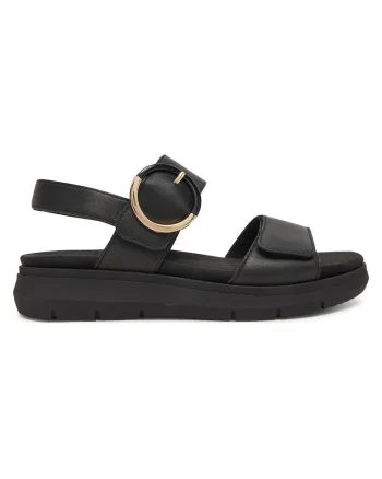 Sandale dama,  piele naturala, velcro, negru
