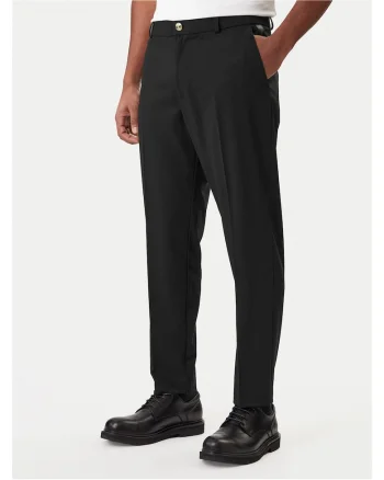 Pantaloni barbati,  slim fit, negru, stofa