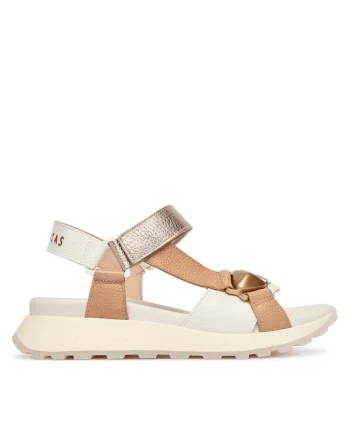 Sandale femei  piele naturala, multicolor, sistem inchidere Velcro