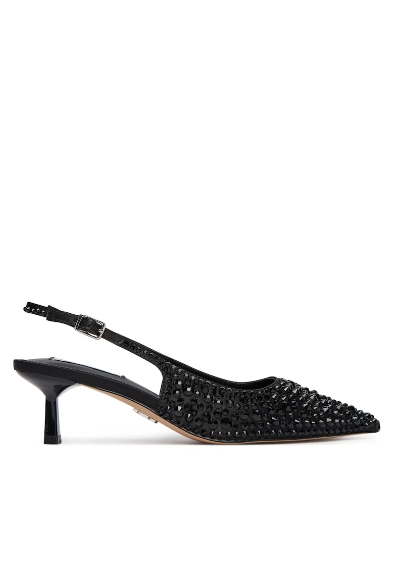 Pantofi pentru dama,  stiletto, negru, textil
