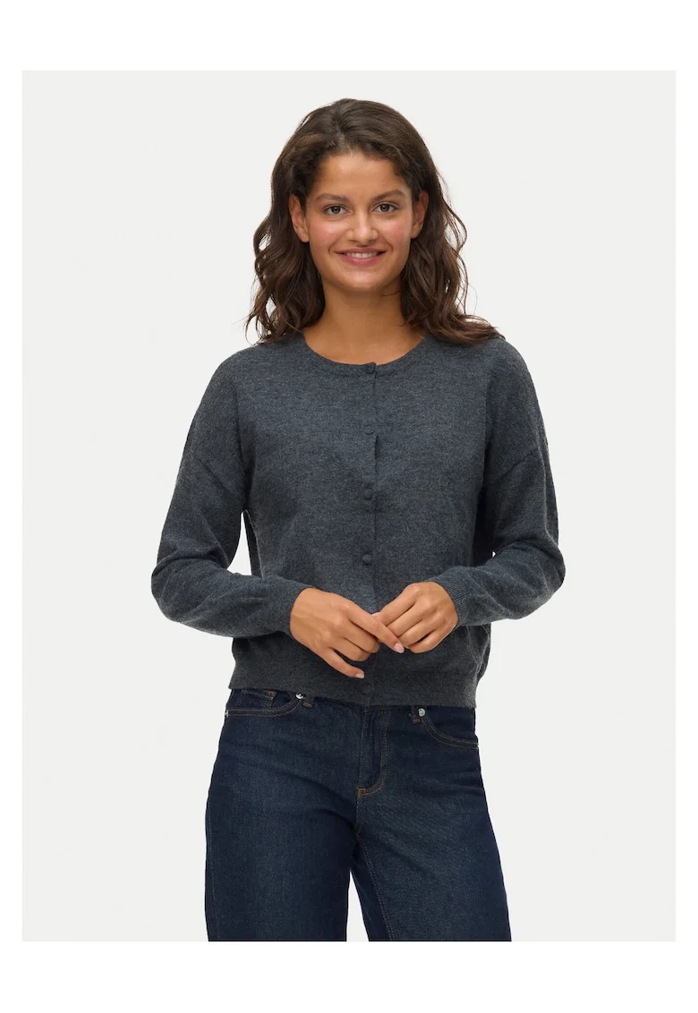 Cardigan dama,  gri, inchidere cu nasturi, Gri