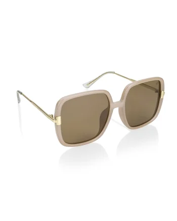 Ochelari de soare unisex patrati polarizati Armada, Auriu/Bej