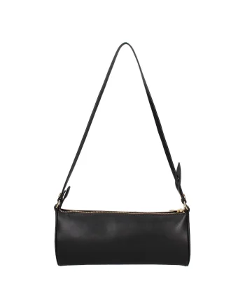 Geanta baguette de piele, Negru