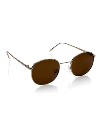 Ochelari de soare rotunzi unisex cu lentile polarizate - 654987, Auriu
