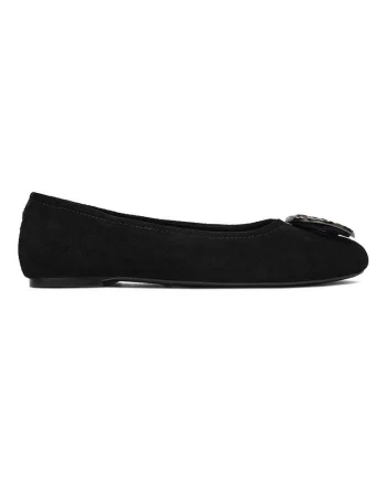Balerini,  Piele naturala, Negru/Argintiu,