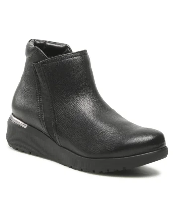 Botine dama,  piele naturala, negru,
