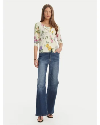 Cardigan dama,  bej, 65% viscoza, 35% poliamida, cu nasturi,
