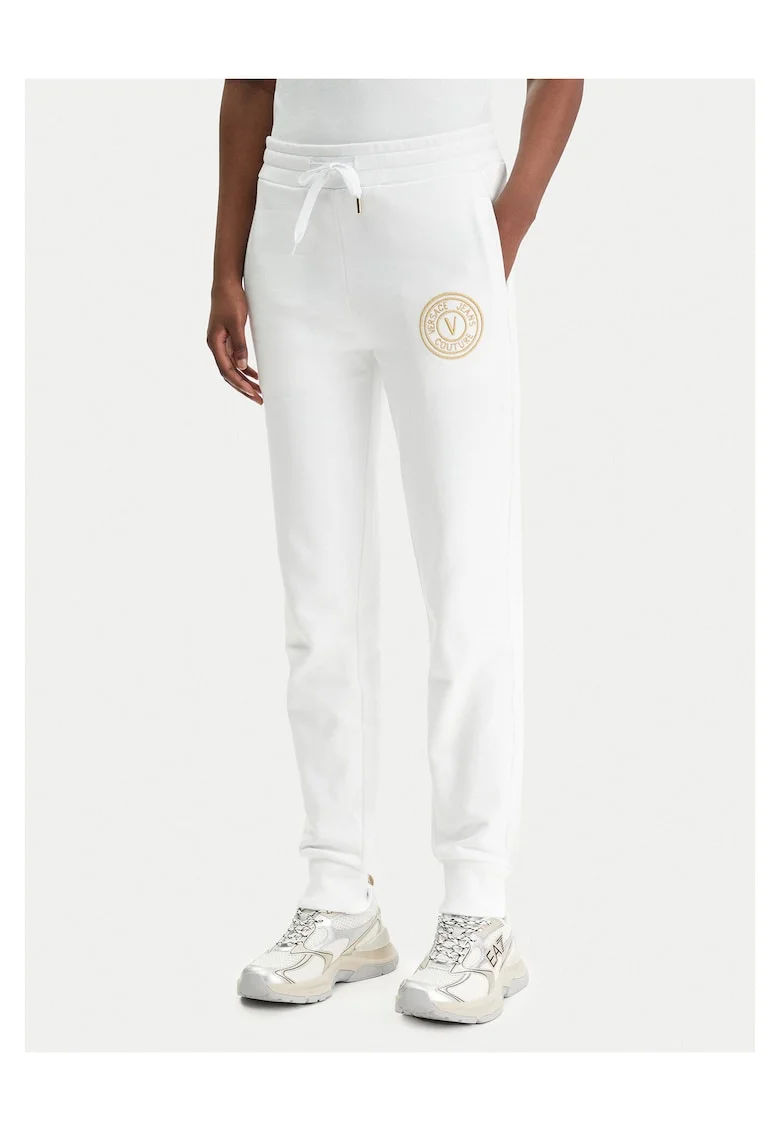 Pantaloni dama,  bumbac, alb