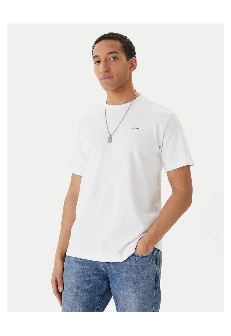 Tricou barbati,  bumbac organic, alb