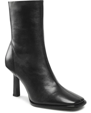 Botine de dama,  piele naturala, negru,