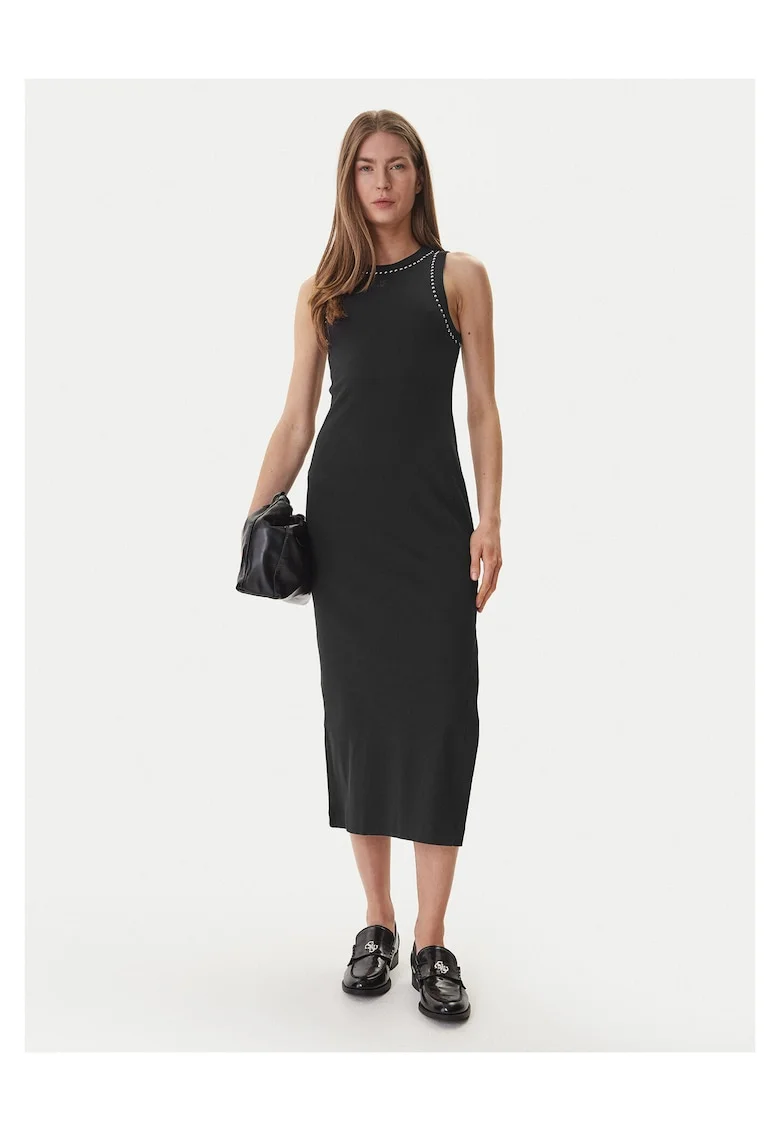 Rochie casual,  neagra, bumbac