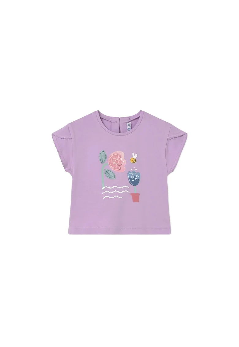 Tricou copii,  bumbac, violet, 95% bumbac, 5% elastan