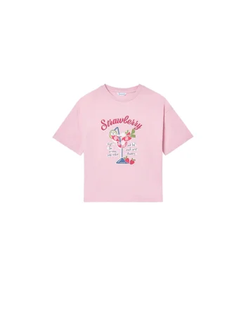 Tricou copii  din bumbac, Roz