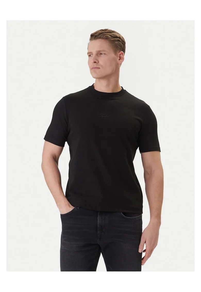 Tricou Barbati,  Negru, 95% bumbac, 5% elastan,