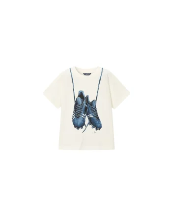 Tricou copii,  cu model, din bumbac 100%, alb