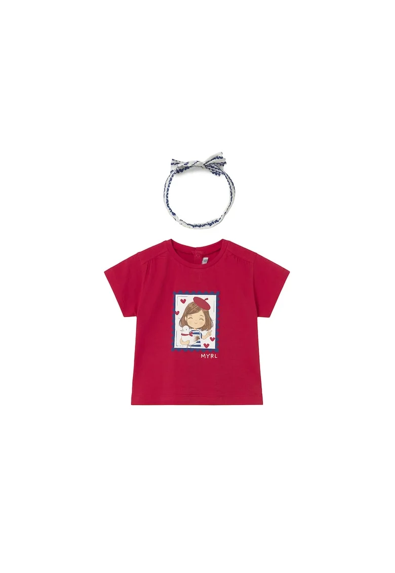 Tricou copii,  bumbac, rosu, 95% bumbac, 5% elastan