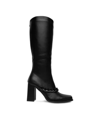 Cizme dama,  material textil, negru,