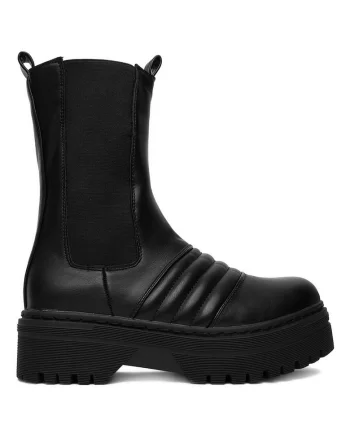 Ghetee dama,  material sintetic, negru,