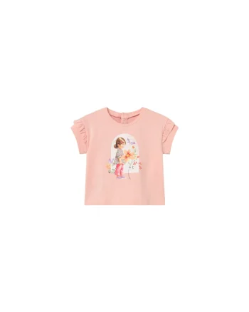 Tricou copii,  bumbac, roz, 92% bumbac, 8% elastan