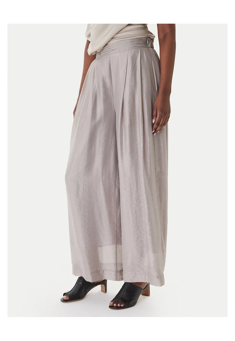 Pantaloni dama,  rayon, gri