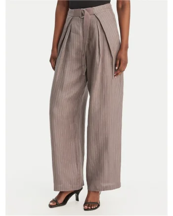 Pantaloni dama,  in, dungi, gri