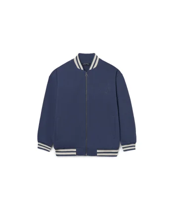 Geaca bomber copii,  bleumarin, fermoar, 52% poliester, 48% bumbac