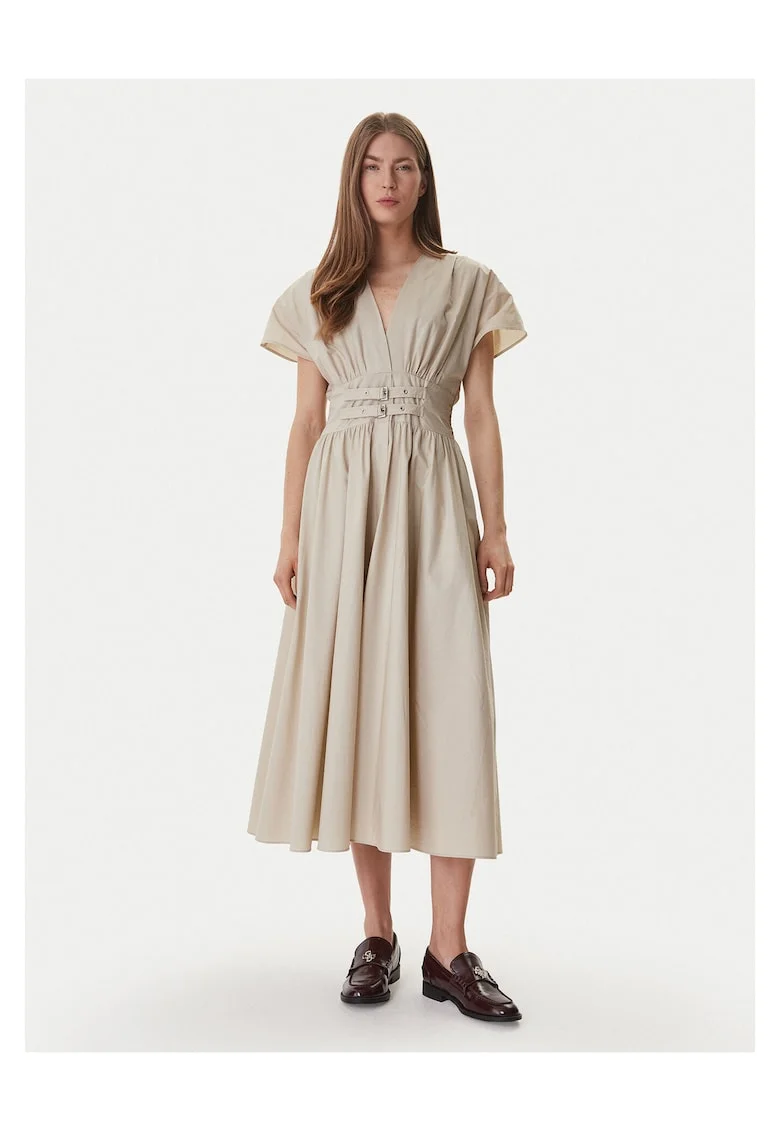 Rochie casual,  bumbac, bej